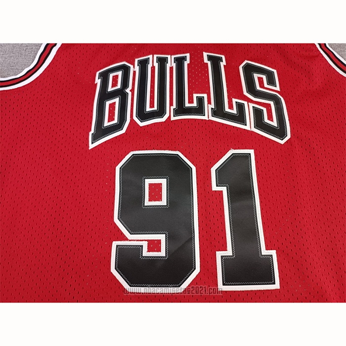 Camiseta Chicago Bulls Dennis Rodman #91 Mitchell & Ness 1997-98 NBA Finals Rojo